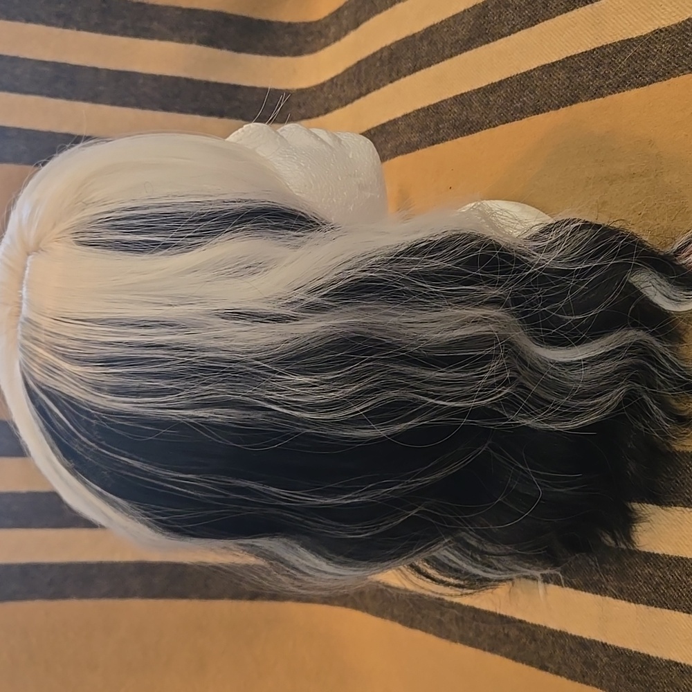 Cruella De VIL Black and White Hair Wig NWOT - Picture 4 of 7